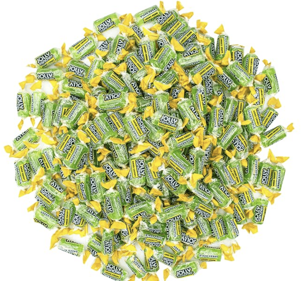 Jolly Rancher Green Apple Hard Candy, Individually Wrapped, Bulk Candy Bag - 1 Pound (16 oz)